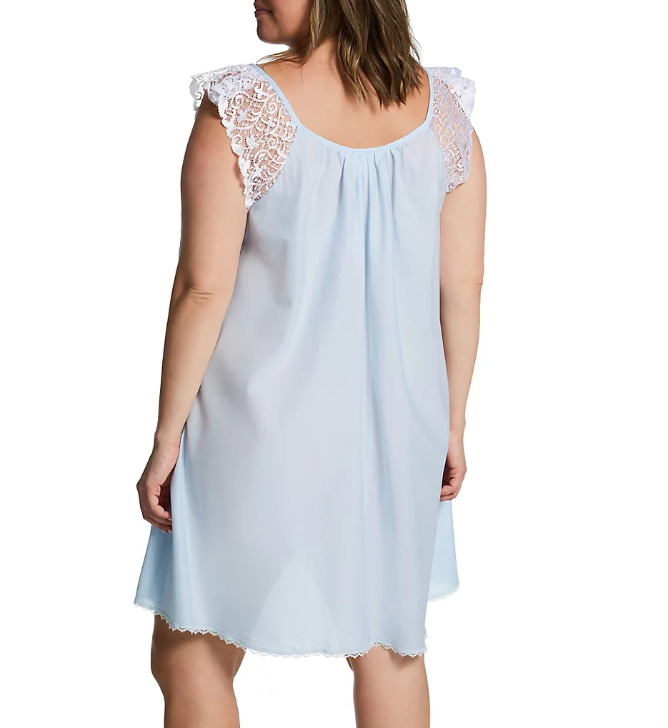 Plus Short Sleeve with Lace Trim Cotton Gown