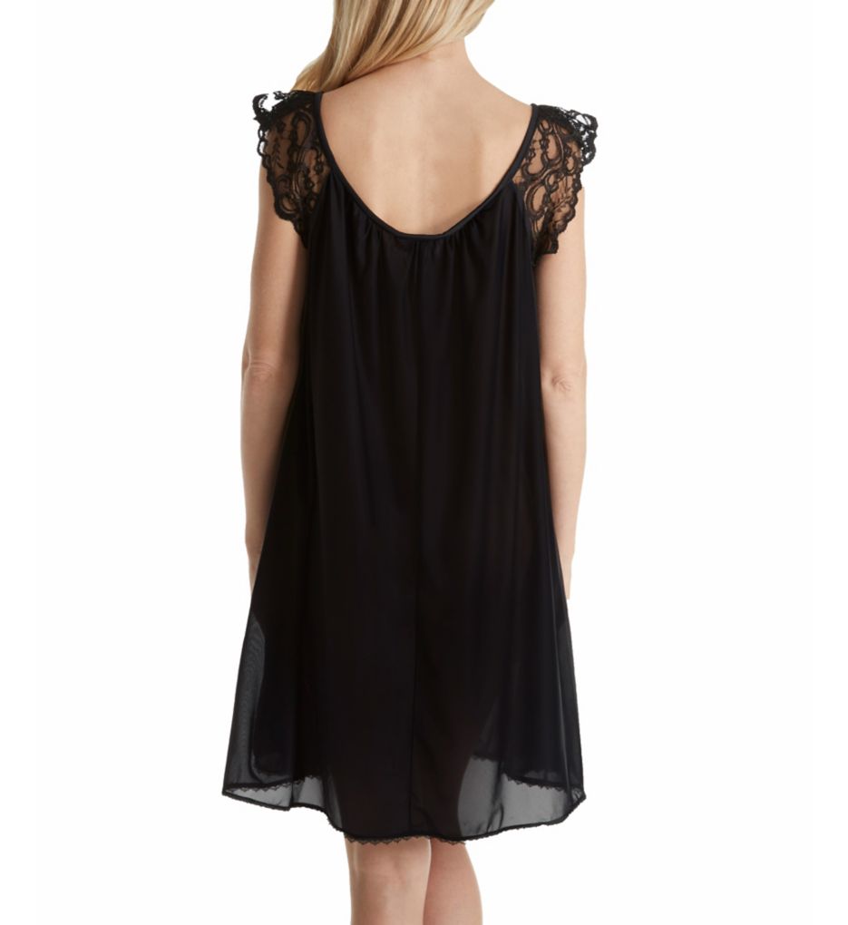 Lace Cap Sleeve Knee Length Nightgown-bs
