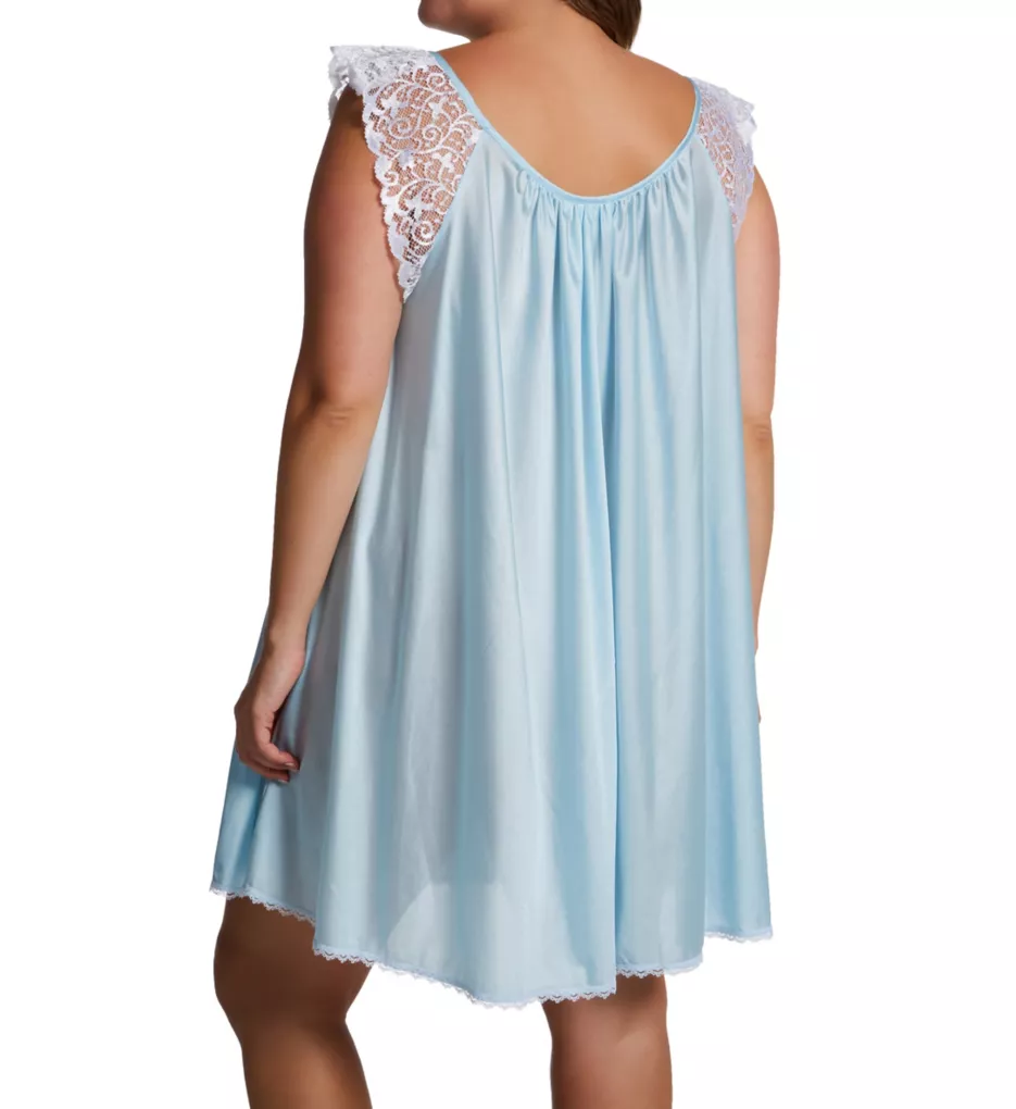 Amanda Rich Plus Lace Cap Knee Length Gown 106-SHX - Image 2