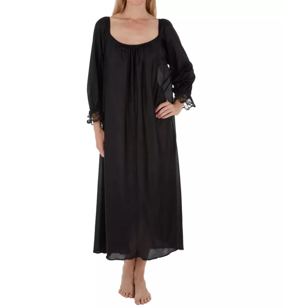 Long Sleeve Ankle Length Gown Black XS