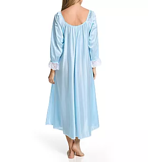 Long Sleeve Ankle Length Gown Blue L