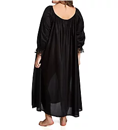 Plus Long Sleeve Ankle Length Gown Black XL