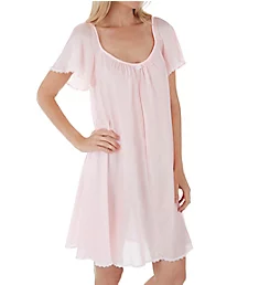 Short Sleeve Knee Length Nightgown Light Pink XS