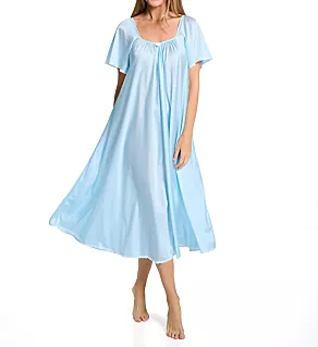 Cap Sleeve Ankle Length Gown Blue L