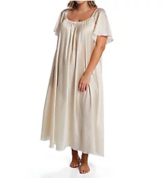 Plus Cap Sleeve Ankle Length Gown Champagne XL