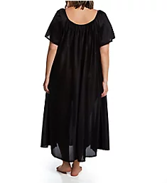 Plus Cap Sleeve Ankle Length Gown Black XL