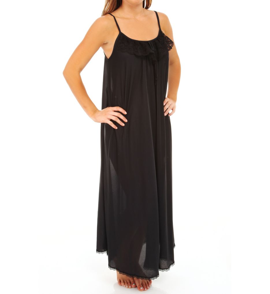 Lace Trim Ankle Length Nightgown-acs