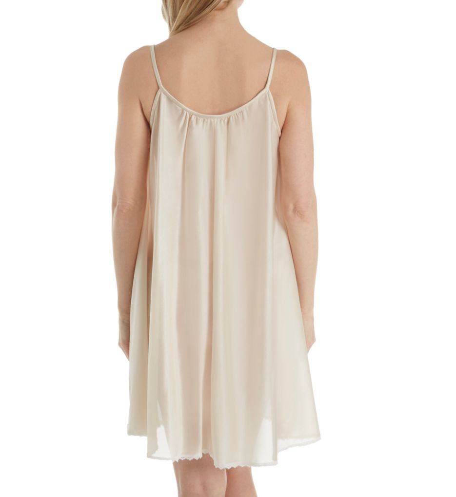 Amanda Rich Spaghetti Strap Lace Trim Knee Length Gown 165-SH - Image 2