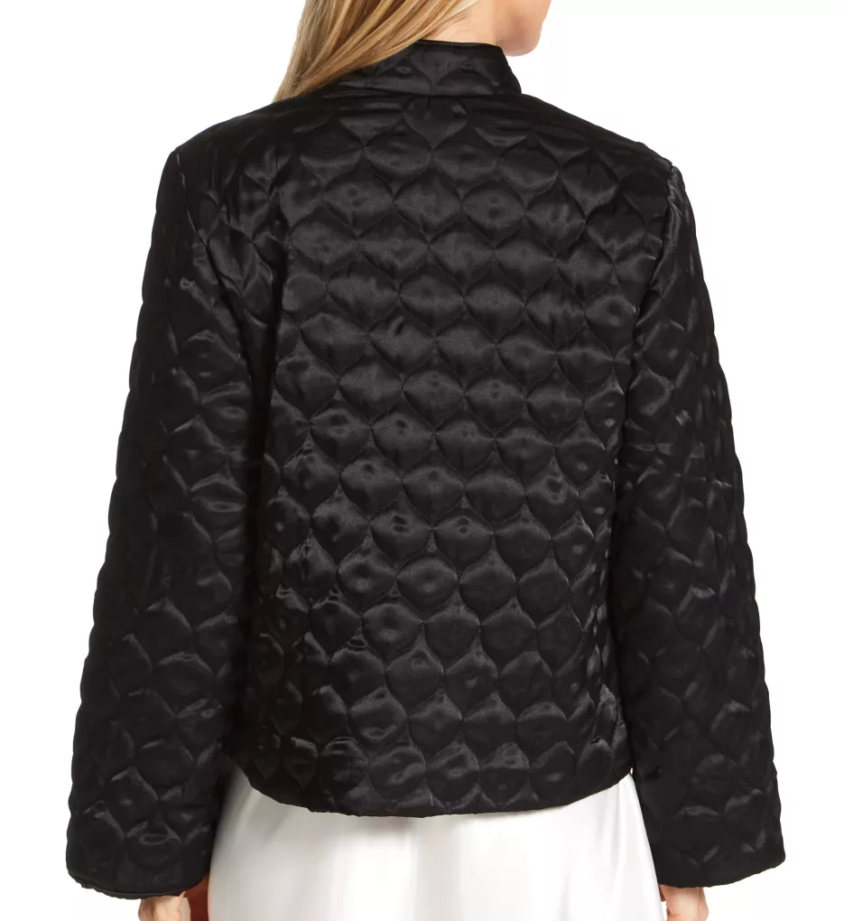 Quilted Satin Bed Jacket Black XS
