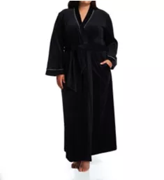 Plus Velour Wrap Robe Black 2X