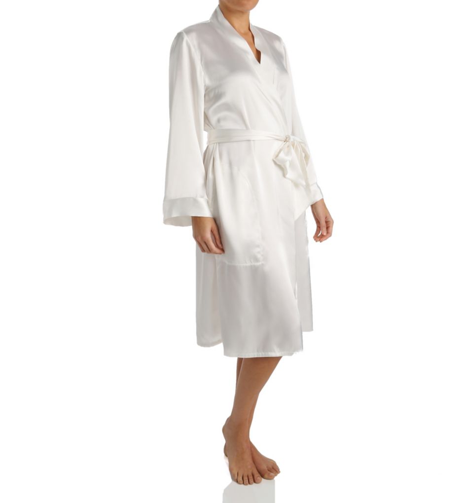 Satin Knee Length Wrap Robe-acs