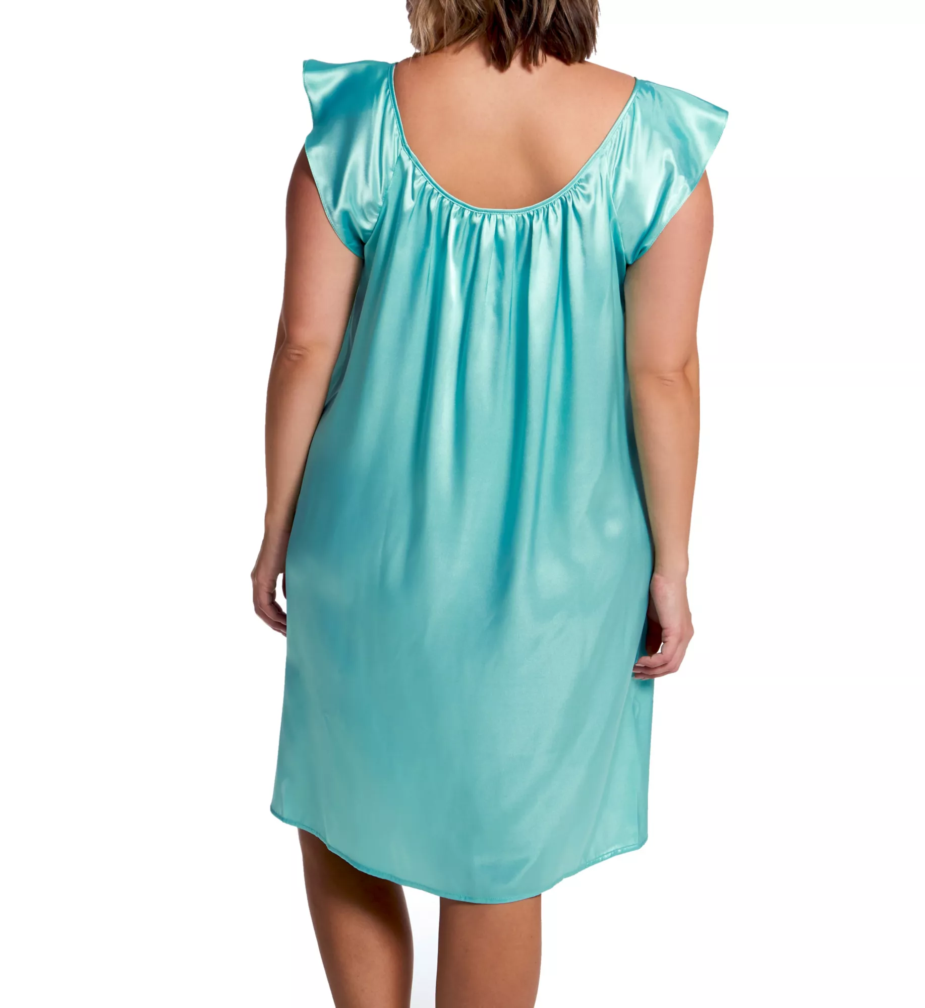 Flutter Sleeves Long Gown with Slit Sunset Plus Size