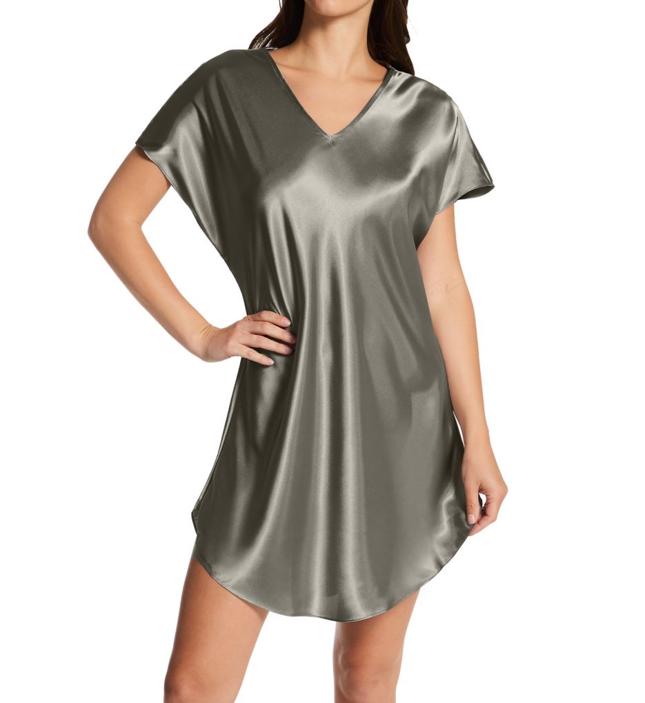 Bias Cut Satin T-Shirt Gown-fs