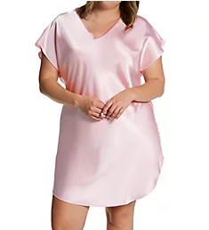 Plus Bias Cut Satin T-Shirt Gown Rose XL