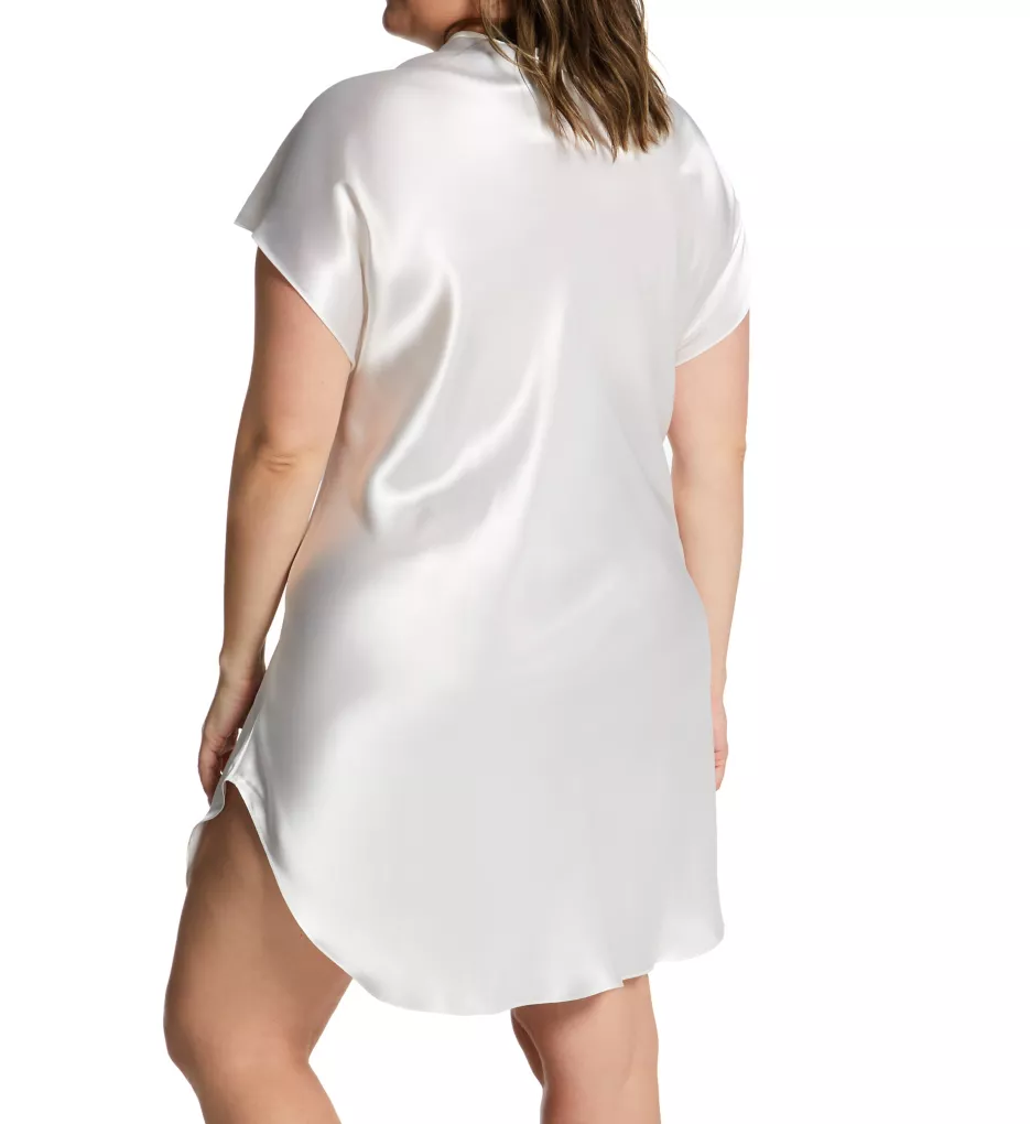 Plus Bias Cut Satin T-Shirt Gown Ivory XL