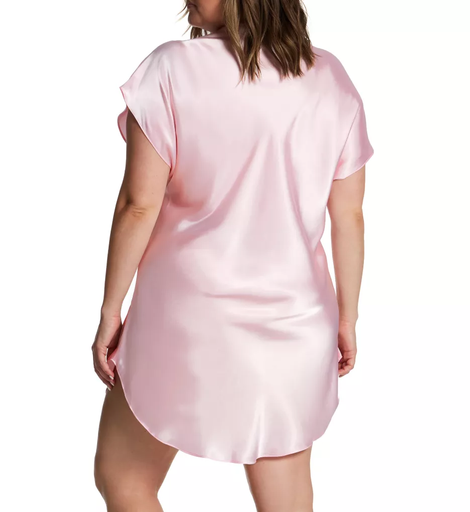 Plus Bias Cut Satin T-Shirt Gown Rose XL