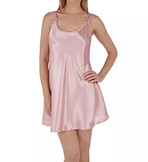9Satin Bias Cut Short Gown Dusty Rose L