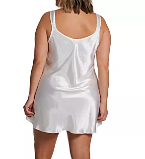 Plus Satin Bias Cut Short Gown Ivory 2X