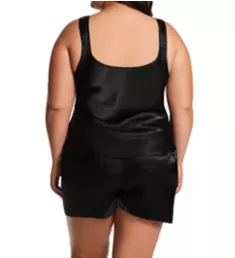 Plus Satin Camisole Short Set Black XL