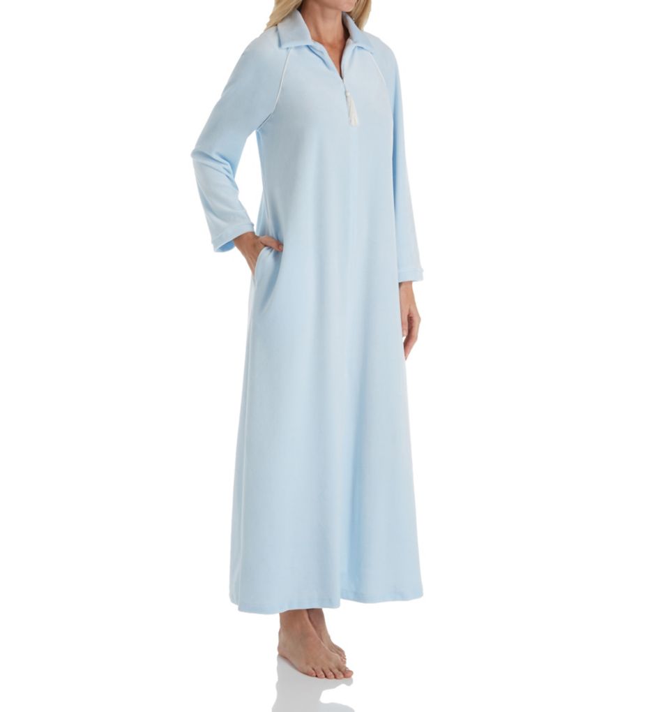 Velour Zip Front Robe-acs