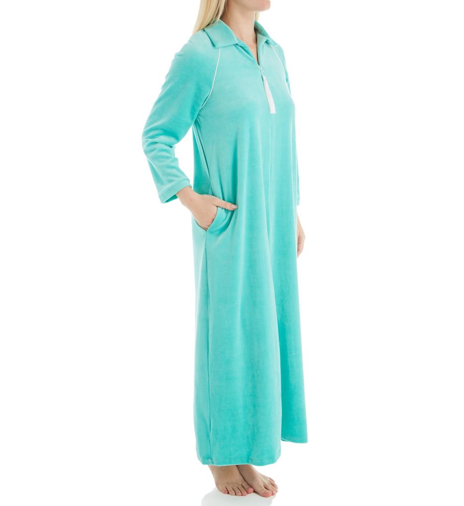 Velour Zip Front Robe-acs