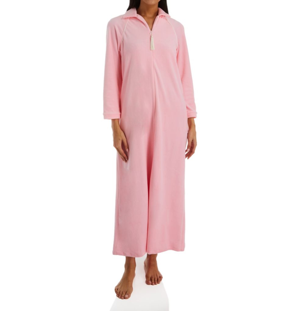 Velour Zip Front Robe-fs