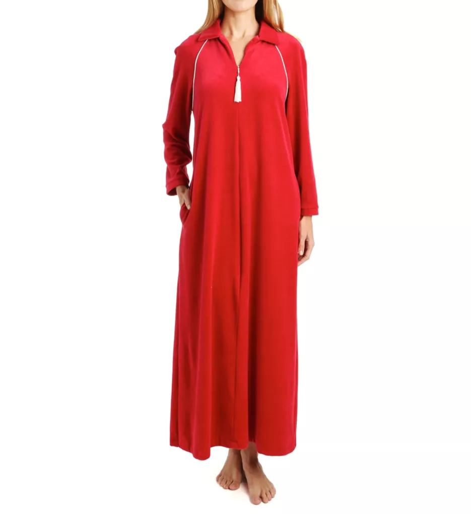 Amanda Rich Velour Zip Front Robe 607-37 - Image 1