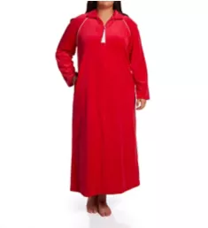 Plus Velour Zip Front Robe