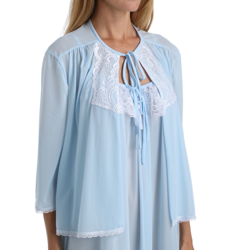 Tricot Bed Jacket With Lace-acs