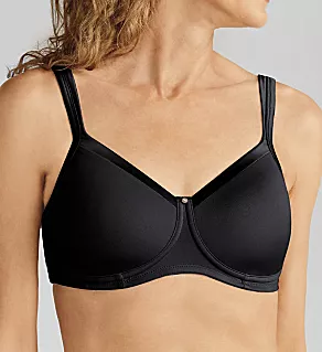 Lara Satin Wireless Bra Black 32AA