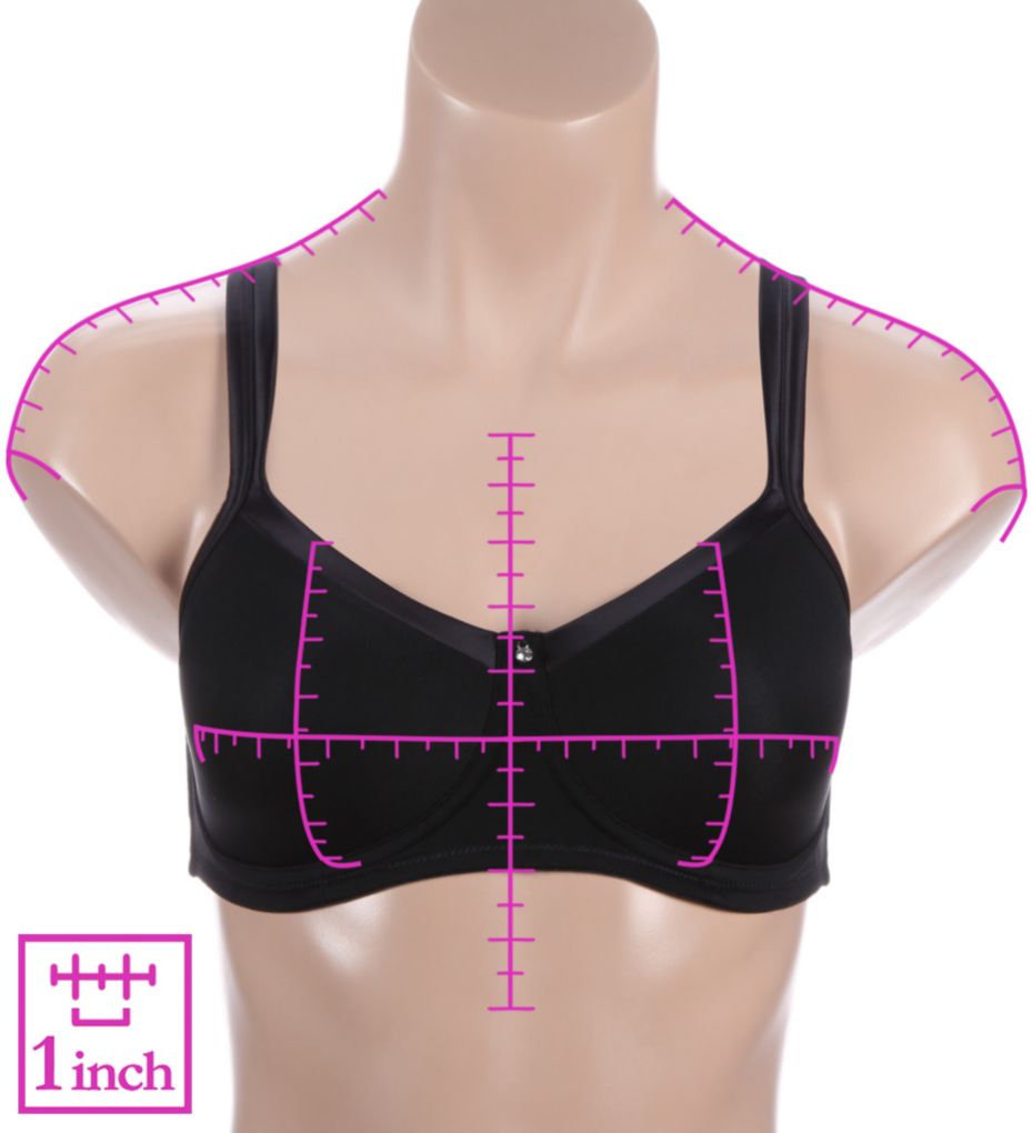 Lara Satin Padded Wire-Free Mastectomy Mastectomy Bra - black