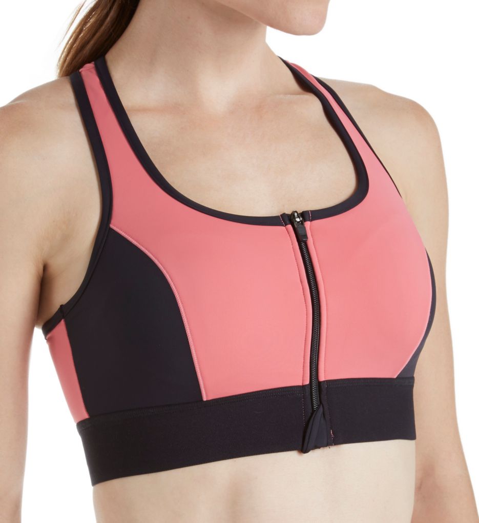 Zip Front Medium Impact Sports Bra-acs