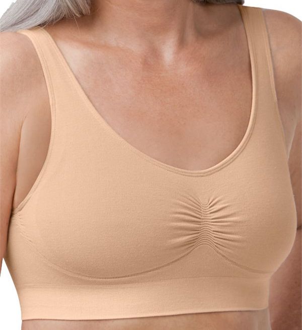 Women's Ribbed Knit Camisole Built in Bra Wireless Seamless