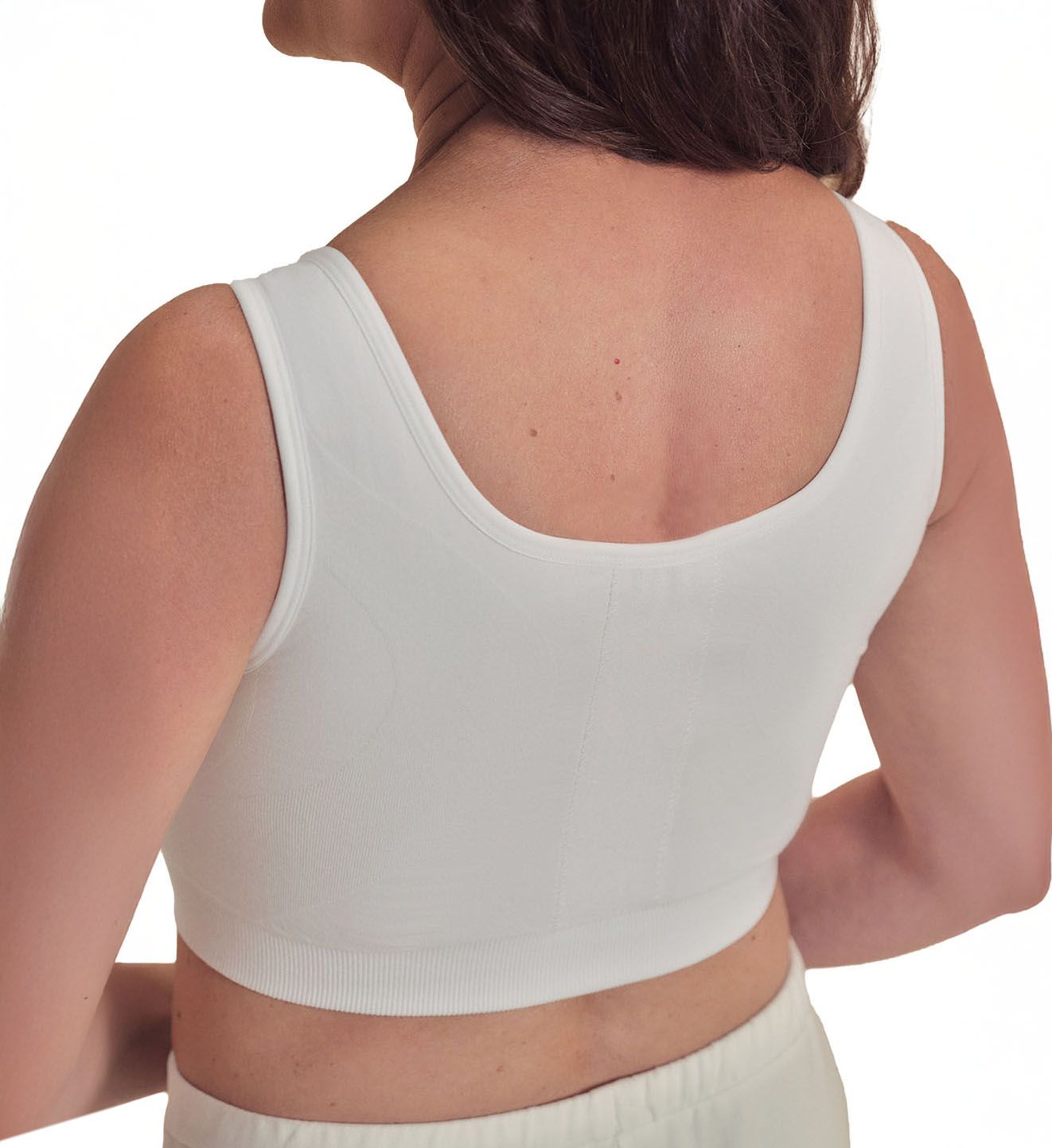 Amoena Leyla Zip Front Post Surgery Seamless Bra White S  - Image 2