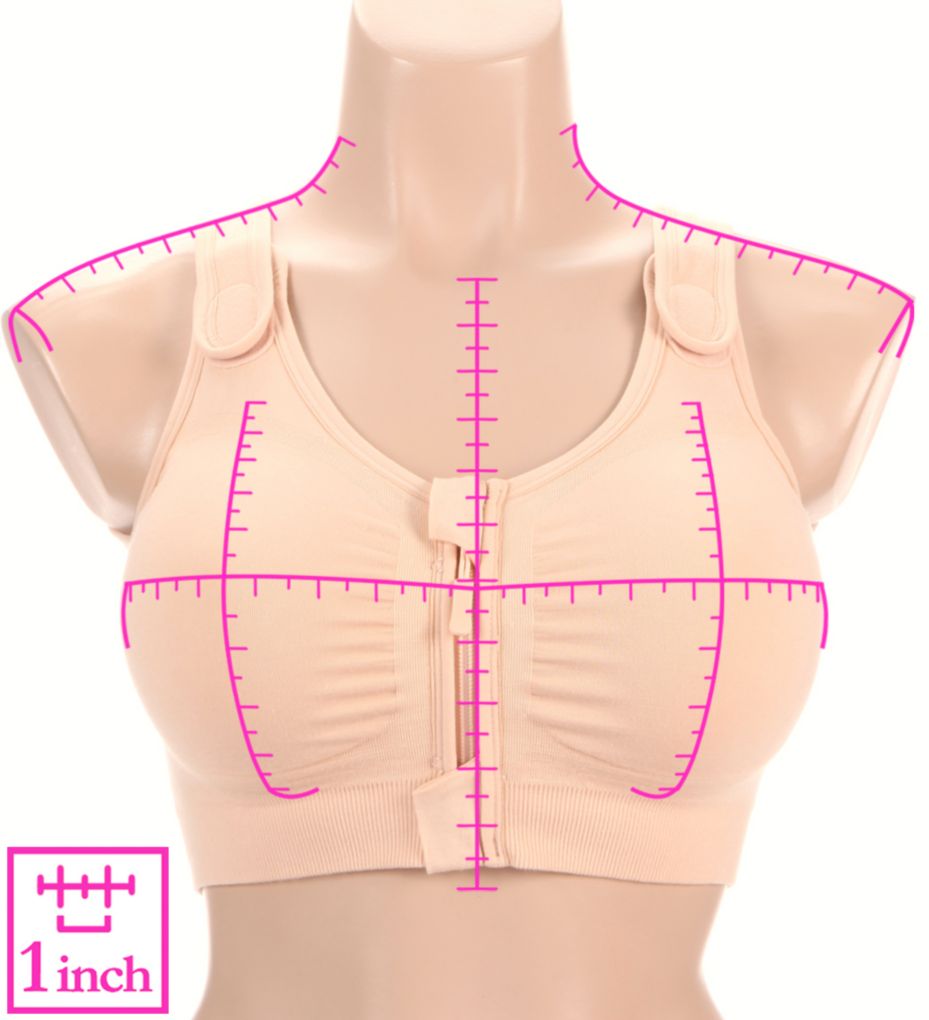 Amoena Leyla Zip Front Post Surgery Seamless Bra 44605 - Image 3