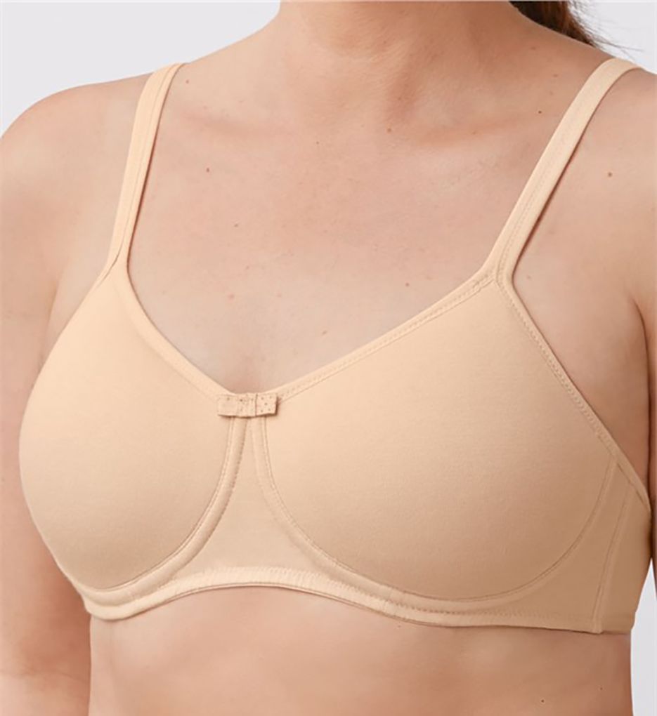 Amoena Women's Lara Cotton Padded Wire-Free Bra in Beige | Size 36DD | HerRoom.com