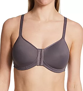 Mara Padded Wire-Free Front Closure Bra Dark Grey 32AA