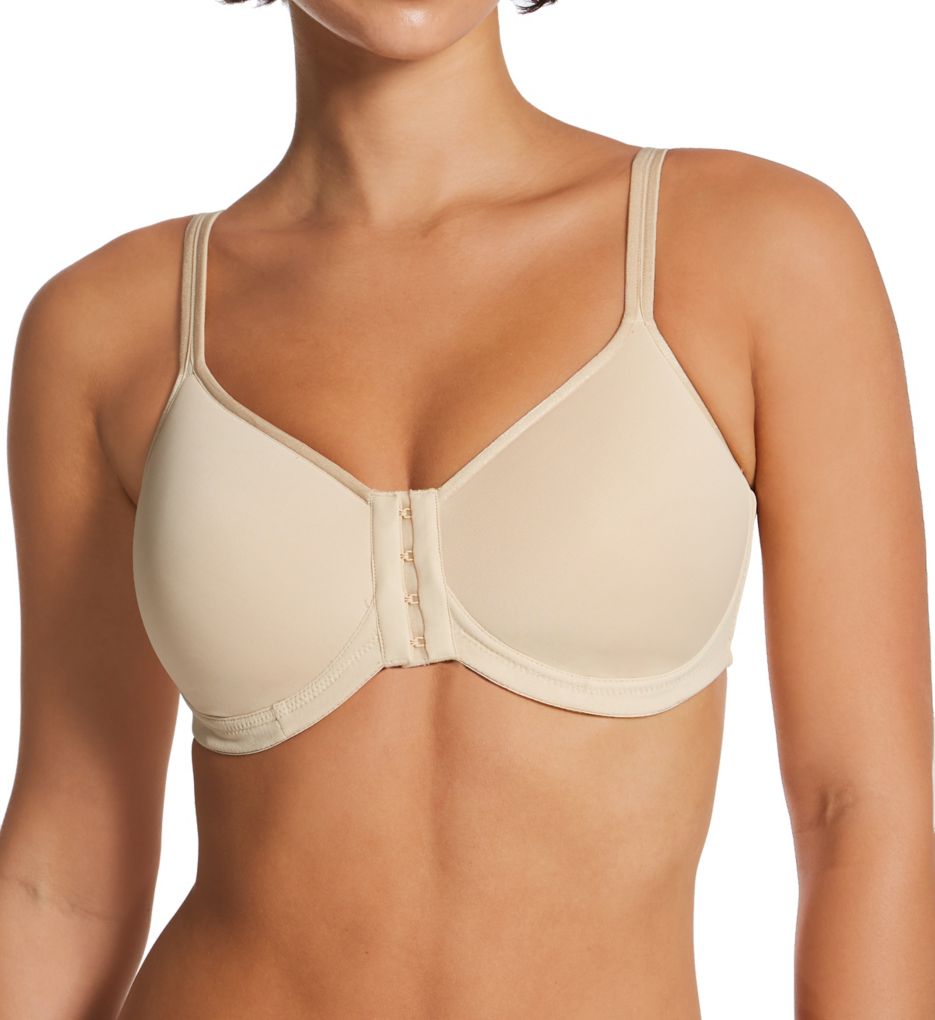 Amoena Women's Mara Padded Wire-Free Front Closure Bra in Beige | Plus Size 32DD | HerRoom.com