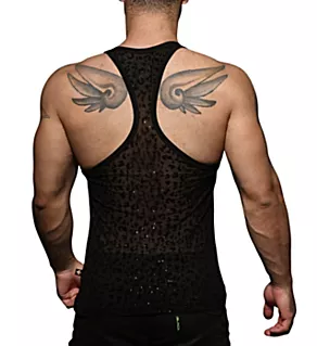 Sheer Glitter Leopard Tank