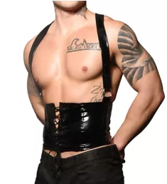 Slick Faux Patent Leather Corset Harness