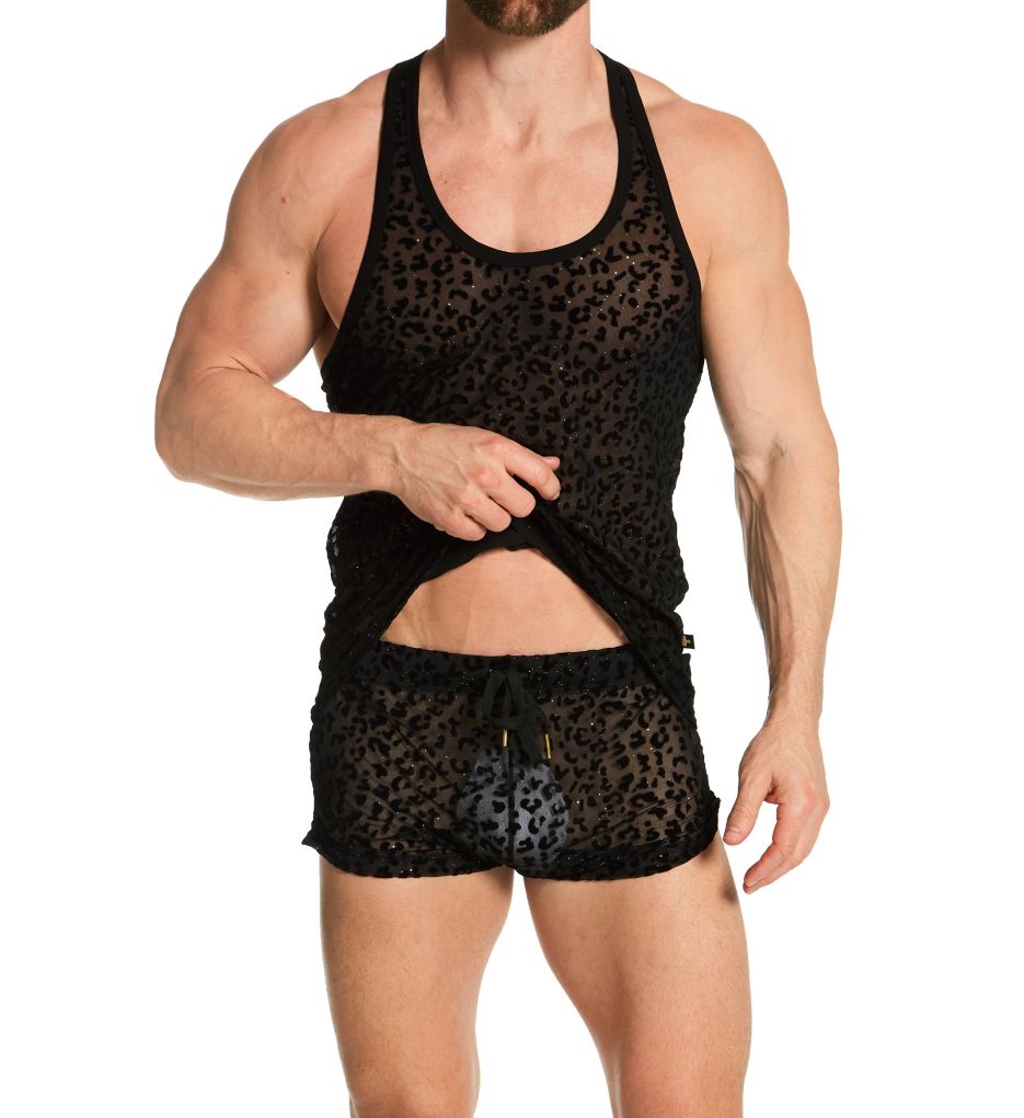 Sheer Glitter Leopard Short-cs1