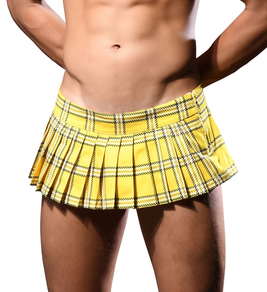 Adult Yellow Plaid Plus Size Skirt 