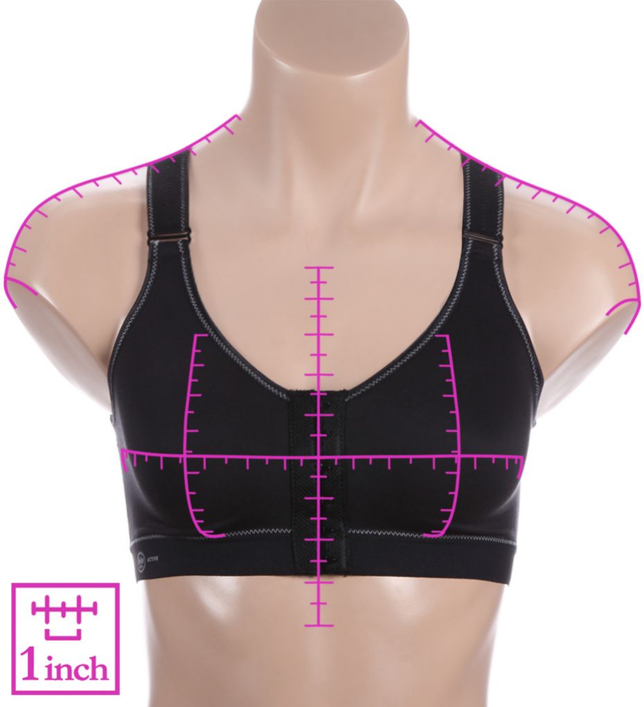 Active Front Close Sports Bra Black 42A by Anita