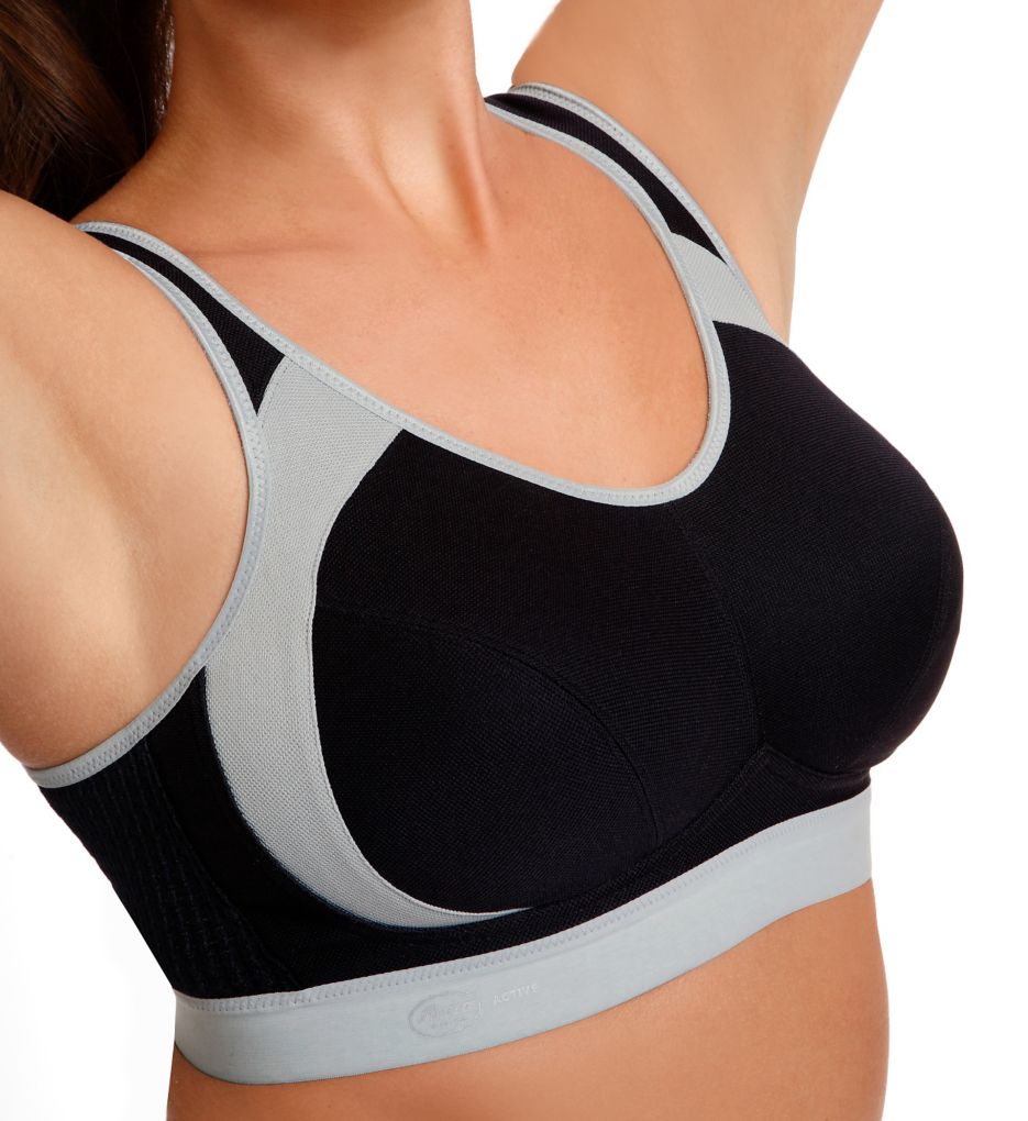 Active Maximum Support Wire Free Sports Bra Black 36D