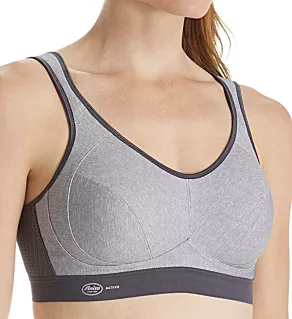 Active Maximum Support Wire Free Sports Bra Heather Grey 30B