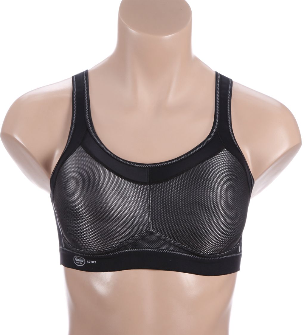 Anita Active Momentum Wire Free Sports Bra Black 32A  - Image 1