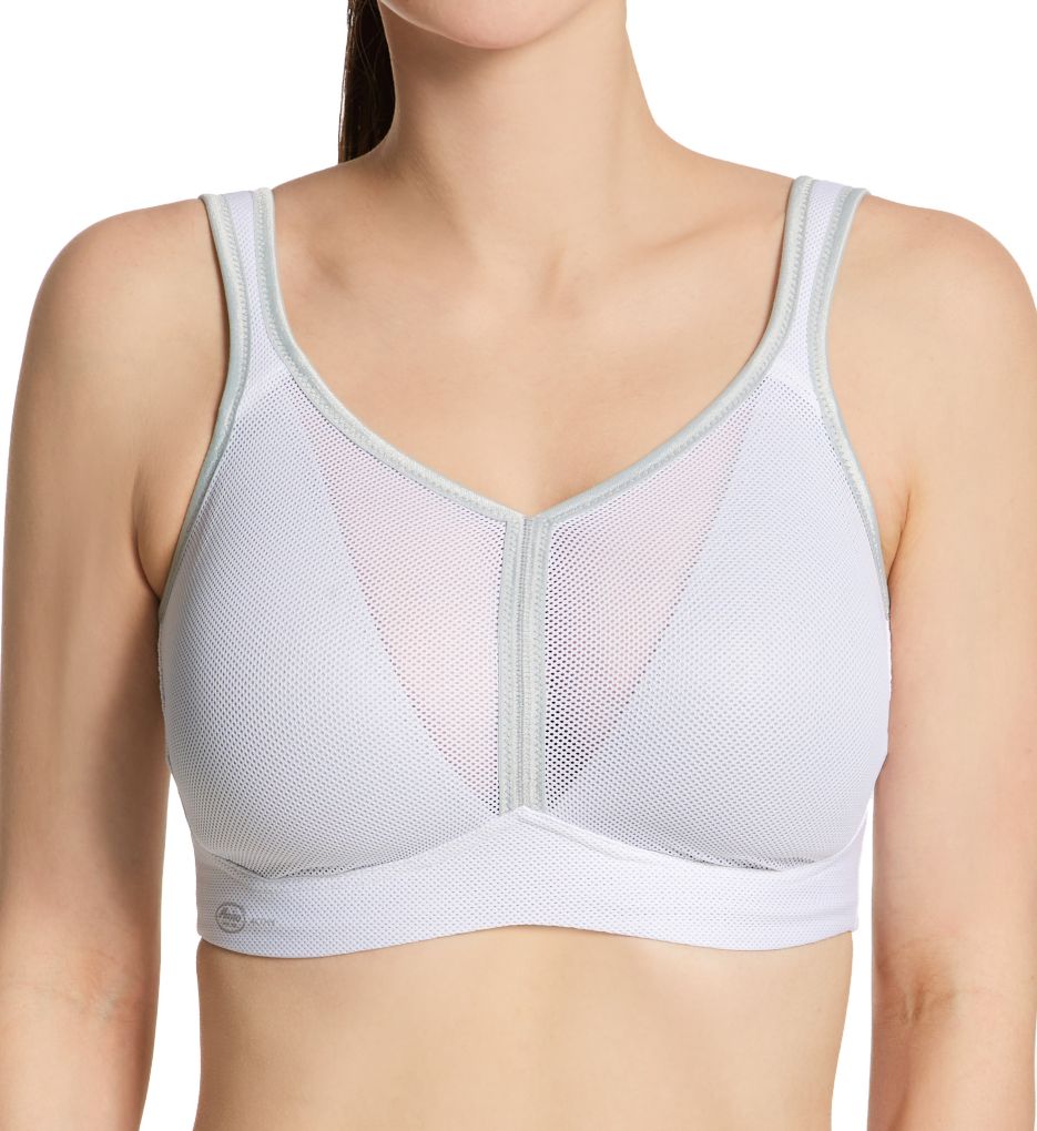  Womens Active Air Control Wire Free Sports Bra 5544 34G  Coral/Anthracite