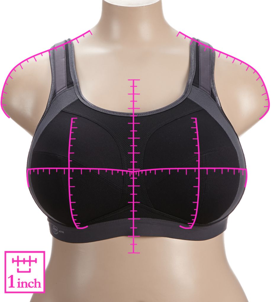 Active Extreme Control Plus Sports Bra Black/Anthracite 34G by Anita