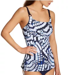 Blue Fan Kimba Tankini Swim Top Blue Violet 48D