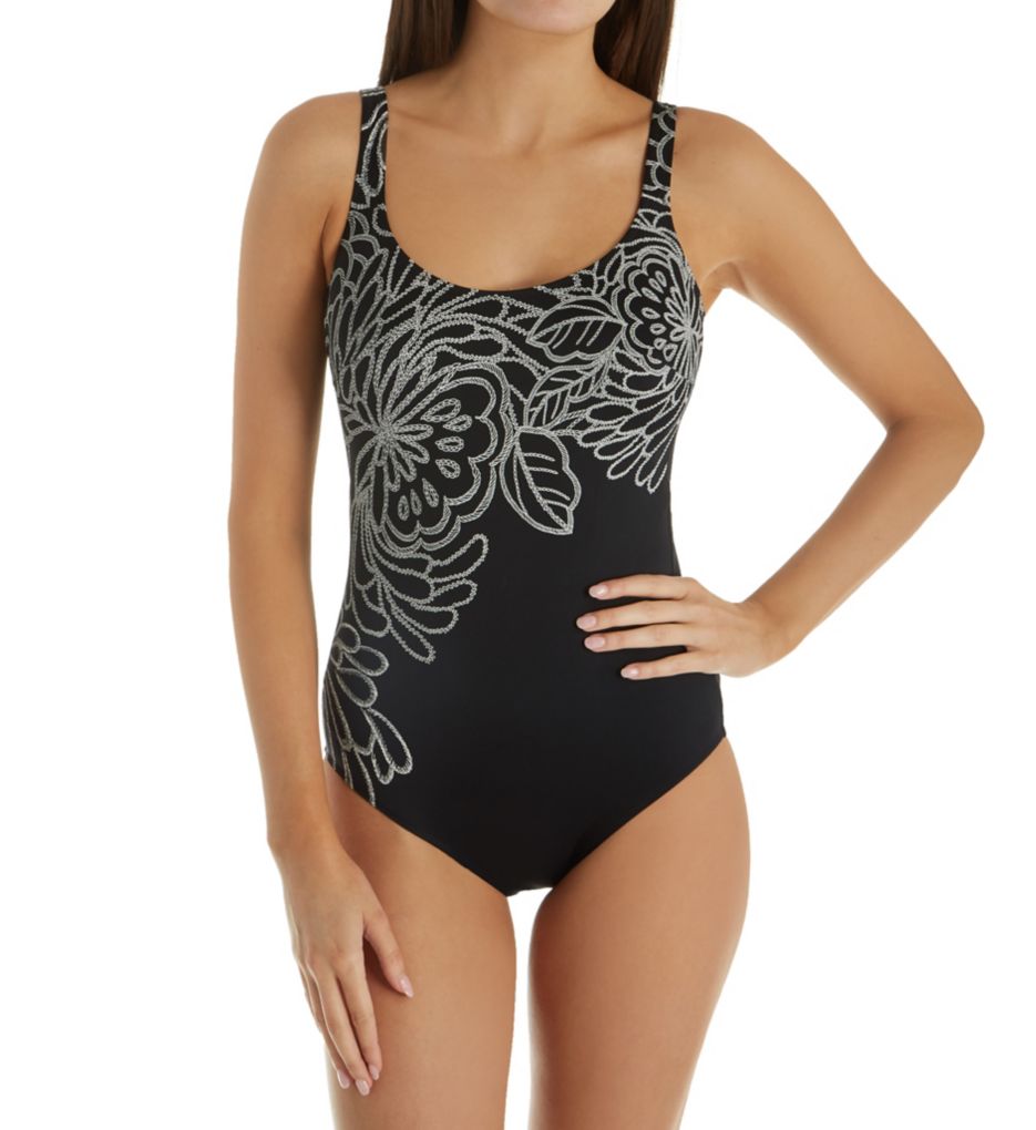 Lace De Luxe Maxima Underwire One Piece Swimsuit-fs